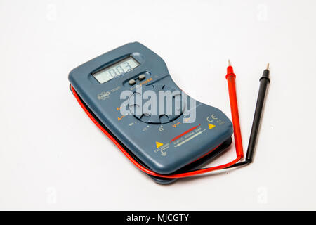 Digital multimeter. Capacitor, electrician Stock Photo