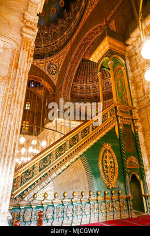 The pulpit inside the Great Mosque of Muhammad Ali Pasha, or Alabaster Mosque, or Muhammad Ali Mosque, Cairo in Egypt, North Africa Stock Photo