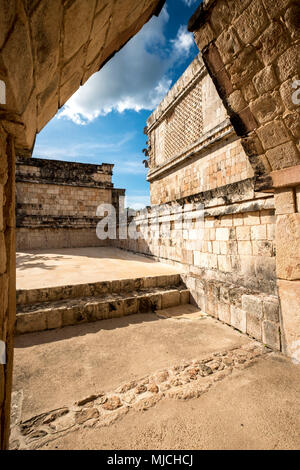 Maya ruin complex of Uxmal in Puuc route in Yucatan Mexico Stock Photo