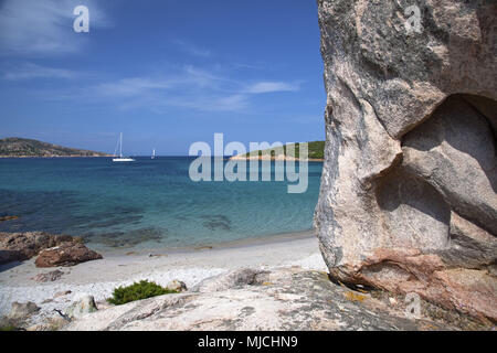 Beach in the Cala Portese, Isola Caprera, La Maddalena, Maddalena archipelago, Sardinia, Italy, Stock Photo