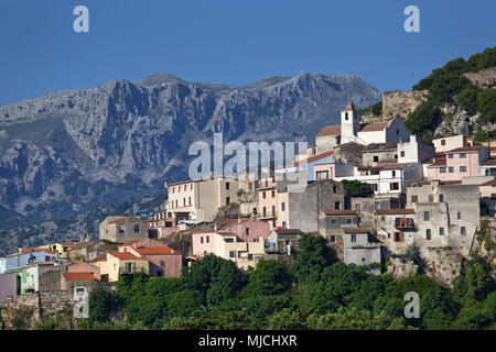 Posada with the Castello della Fava, Gallura, East sardinia, Sardinia, Italy, Europe, Stock Photo