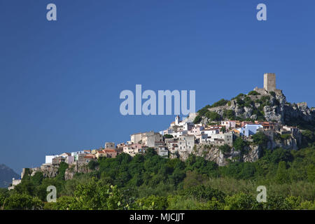 Posada with the Castello della Fava, Gallura, East sardinia, Sardinia, Italy, Europe, Stock Photo