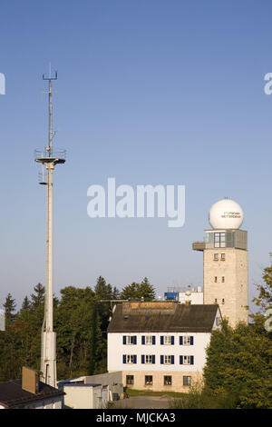 German weather service on the Hoher Peissenberg, Hoher Peissenberg, Upper Bavaria, Bavaria, South Germany, Germany, Stock Photo