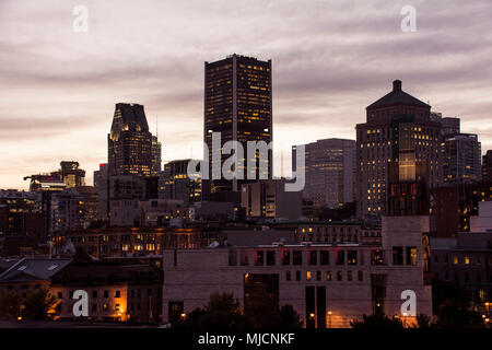 Evening skyline of Montreal Stock Photo