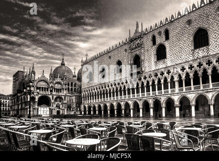 Italy, Venice, St Mark's Square, Basilica di San Marco, Doge's Palace Stock Photo