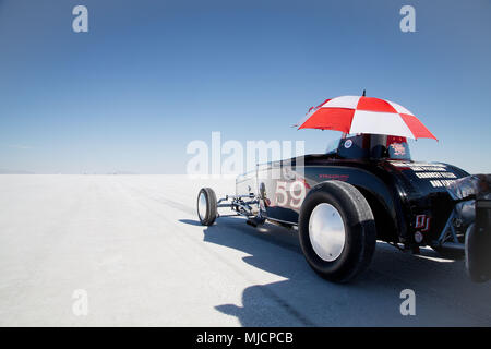 Self-built racing car, Bonneville Speed Week, Great Salt Lake, Utah, USA Stock Photo