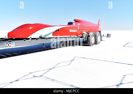 Self-built racing car, Bonneville Speed Week, Great Salt Lake, Utah, USA Stock Photo