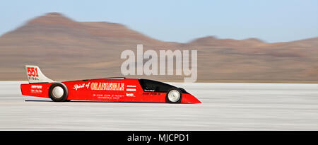 Racing car, self-built, Bonneville Speed Week, Great Salt Lake, Utah Stock Photo
