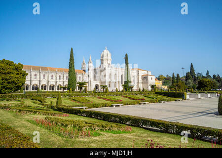 The Jerónimos Monastery or Hieronymites Monastery in Belem, Lisbon, Portugal Stock Photo