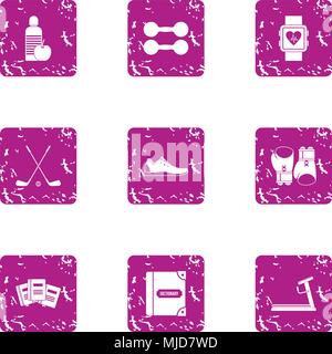 Development of the body icons set, grunge style Stock Vector