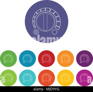 Cold heat regulator icon, outline style Stock Vector