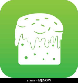 Easter cake icon digital green Stock Vector