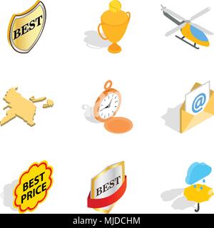 World diversity icons set, isometric style Stock Vector