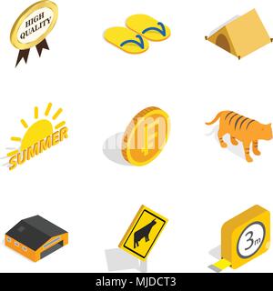 Ecumenical icons set, isometric style Stock Vector