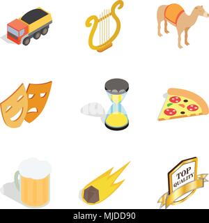 Good location icons set, isometric style Stock Vector
