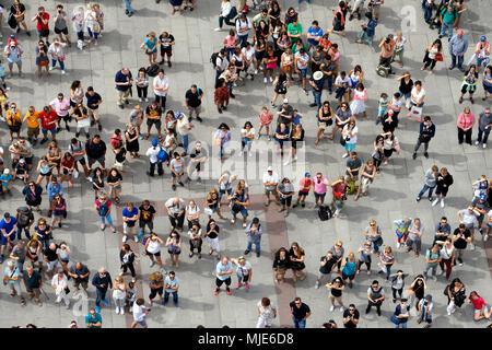 Germany, Bavaria, Munich, crowd of people from above Stock Photo