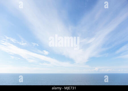 The Baltic Sea, seen from the cliffs south of Hammershus, Europe, Denmark, Bornholm,