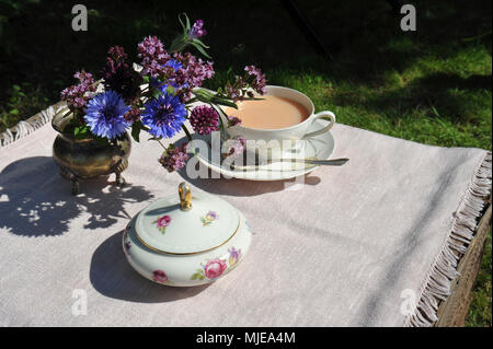 Tea time in the garden Stock Photo