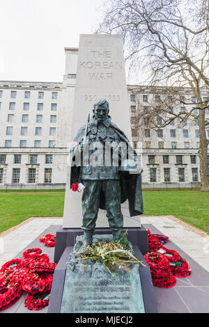 England, London, Westminster, Victoria Embankment Gardens, Korean War Memorial Stock Photo