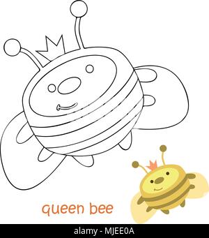 Kids coloring page - bee Stock Vector