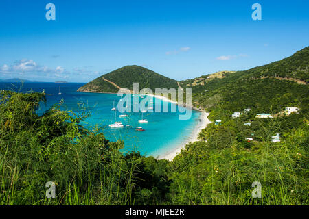 Overlook over White Bay, Jost Van Dyke, British Virgin Islands Stock Photo