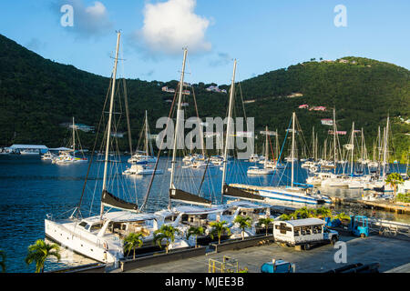 Sailing boat harbour on the west End of Tortola, British Virgin Island, Stock Photo