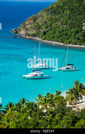 Overlook over White Bay, Jost Van Dyke, British Virgin Islands Stock Photo