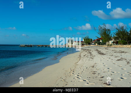 Beach at sunset in Cockburn town, Grand Turk, Turks and Caicos Stock Photo