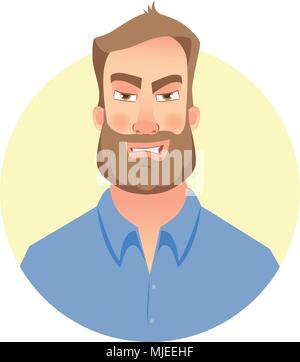 Face of man with beard Stock Vector