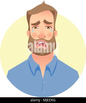 Face of man with beard Stock Vector