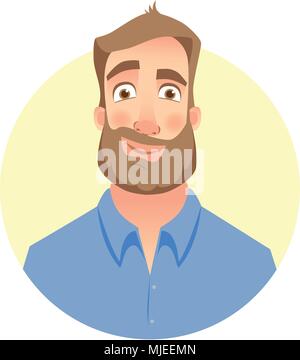 Face of man with beard Stock Vector