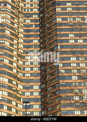 Apartment building on West 42nd Street in New York City Stock Photo