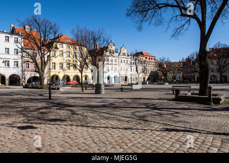 Europe, Poland, Lower Silesia, Kamienna Gora / Landeshut in Schlesien - market square Stock Photo