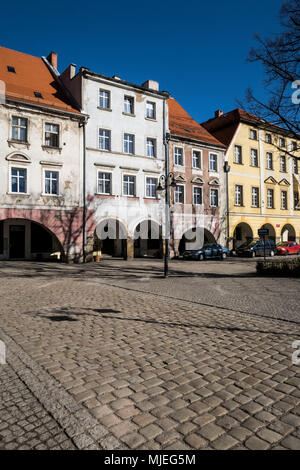 Europe, Poland, Lower Silesia, Kamienna Gora / Landeshut in Schlesien - market square Stock Photo