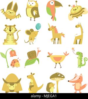 cute animals set Stock Vector