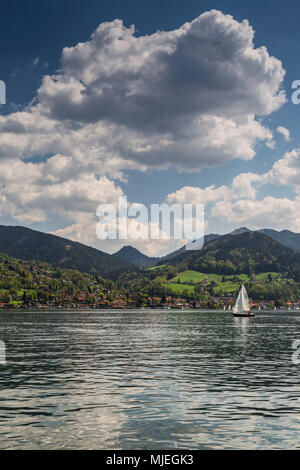 Germany, Bavaria, Tegernsee, Alps, View from Bad Wiessee Stock Photo