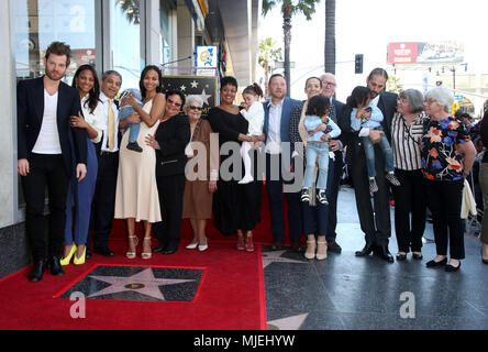 Hollywood, CA, USA. 3rd May, 2018. 03 May 2018 - Hollywood California - Cisley SaldaÃ±a Nazario, Zoe Saldana, Aridio SaldaÃ±a, Asalia Nazario, Mariel SaldaÃ±a Nazario. Zoe Saldana Honored With A Star On The Hollywood Walk Of Fame. Photo Credit: F. Sadou/AdMedia Credit: F. Sadou/AdMedia/ZUMA Wire/Alamy Live News Stock Photo