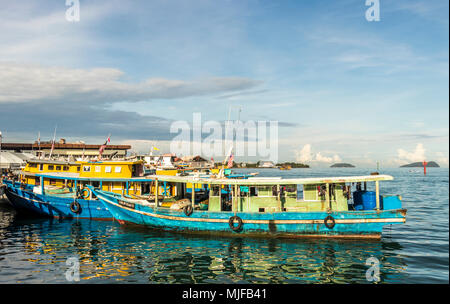 Boats in China Sea of Kota Kinabalu Sabah Malaysia Borneo Stock Photo