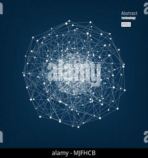 Abstract futuristic technology  concept. Digital Data Visualization. Stock Vector