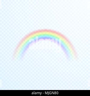 Transparent Colorful Rainbow Icon. Abstract rainbow image. Vector illustration isolated on transparent background Stock Vector