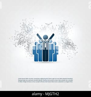 Networks - Online Business Connections, Remote Work Concept Design - Illustration in Editable Vector Format Stock Vector