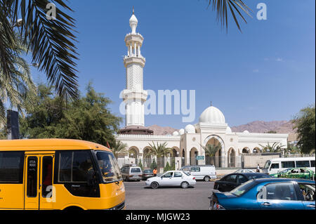 Aqaba is a Jordanian coastal city situated at the northeastern tip of the Red Sea. Aqaba is the largest city on the Gulf of Aqaba and Jordan's only co Stock Photo