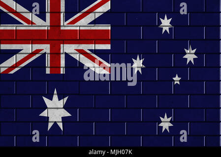 Australia flag painted on a brick wall Stock Photo