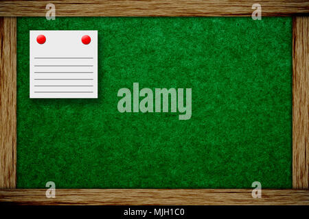 Cork board and note paper Stock Photo