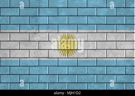 Argentina flag painted on a brick wall Stock Photo