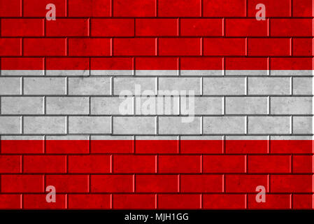 Austria flag painted on a brick wall Stock Photo