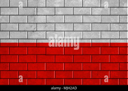 Poland flag painted on a brick wall Stock Photo