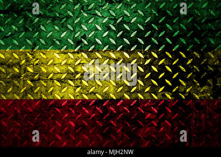 Red, yellow, green rasta flag Stock Photo