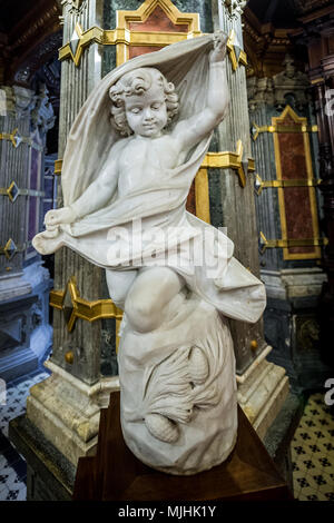 Alabaster sculpture in Reception Hall in Peles Palace, former royal ...