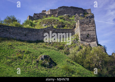 Ruins of Castle in Devin, borough of Bratislava, one of the oldest castles in Slovakia Stock Photo